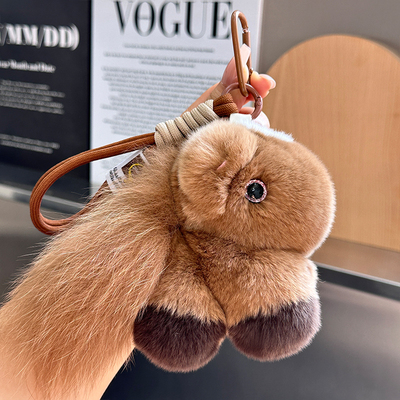 真獭兔毛小马汽车钥匙扣包挂饰女