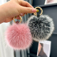 进口狐狸毛毛球书包包挂件韩国ins可爱毛绒球挂件汽车钥匙扣挂饰