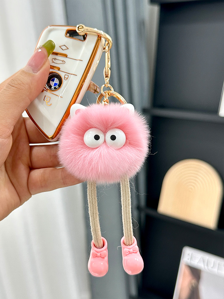CUTE OTTER RABBIT FUR SMALL BRIQUETTE BAG BAG PENDANT SCHOOL BAG STUFF DOLL DOLL CARTOON CAR KEY CHAIN PENDANT
