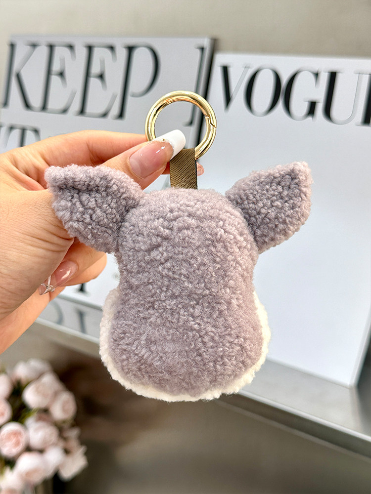 REAL WOOL INTERNET CELEBRITY INS CUTE PUPPY CUTE PLUSH SCHOOL BAG BAG ORNAMENT SCHNAUZER CAR KEYCHAIN PENDANT