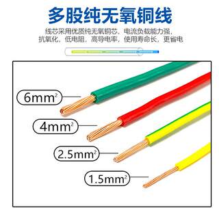 珠江电线国标1.5/2.5纯铜芯多股软电线4 6平方家用铜线家装