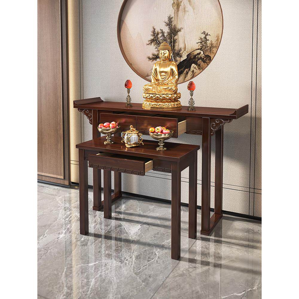 新中式实木供桌家用玄关桌佛台财神台条案香案佛龛农村中堂神龛