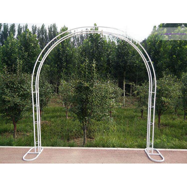 铁艺拱门可拆卸心形婚庆架子户外花园爬藤架白色鲜花花架可定制