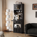 实木骨骼线餐边柜靠墙一体60cm茶水桌极窄侧高柜客厅咖啡机摆放台