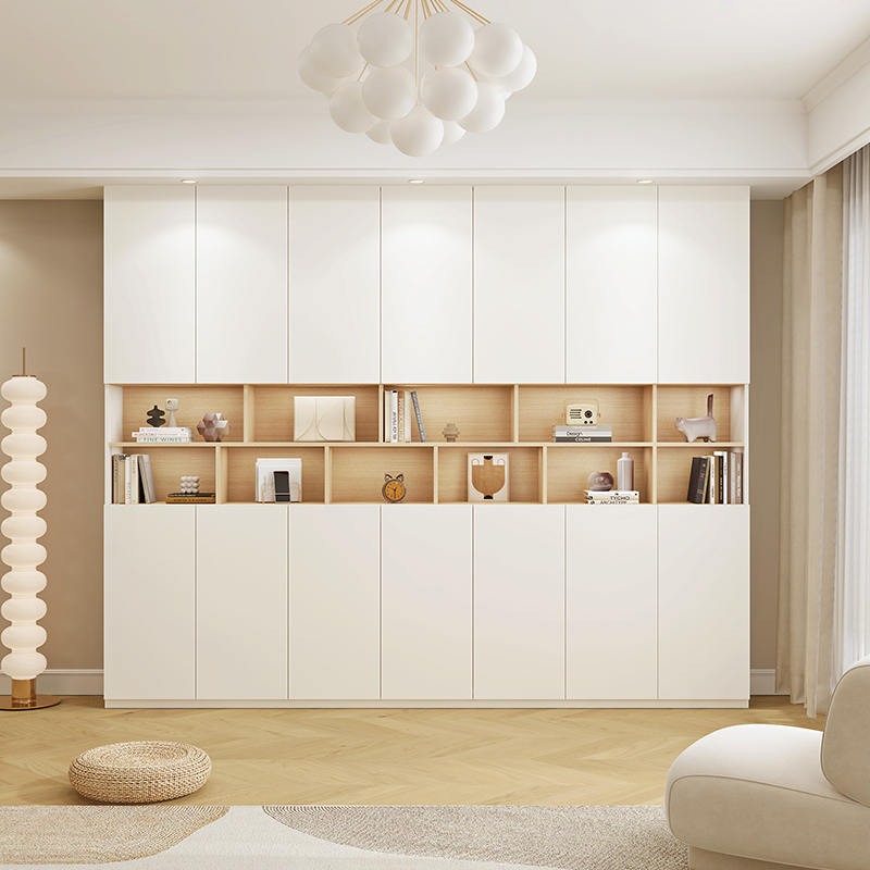 家用实木书房书柜一体到顶展示柜