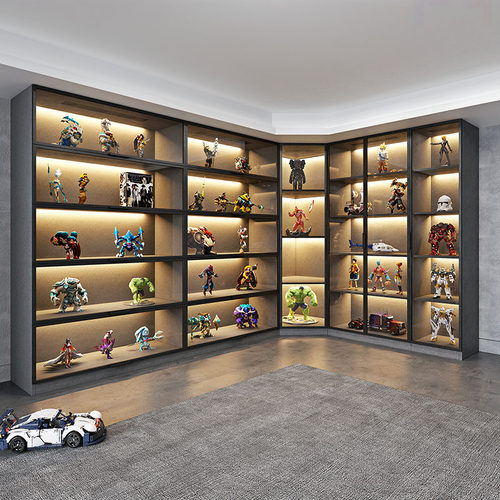 整墙转角展示柜玻璃手办柜