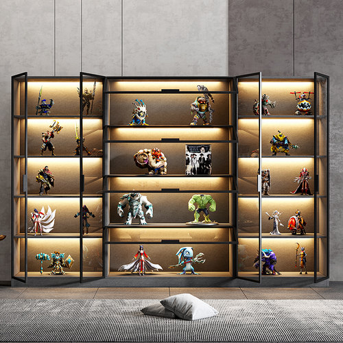 轻奢手办展示柜带灯玻璃门