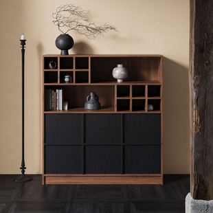 中式实木博古柜茶叶茶具收纳柜多宝阁置物架茶室展示架茶杯摆放架