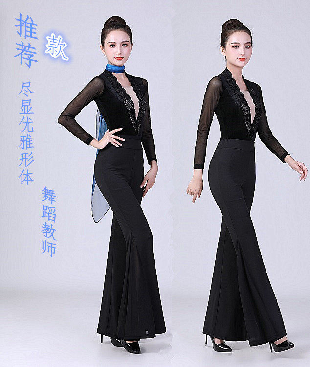 形体服女高端导师服模特丝绒拼