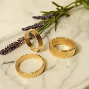越南沙金古法宽面戒指女男女款仿真黄金情侣轻奢对戒结婚个性刻字