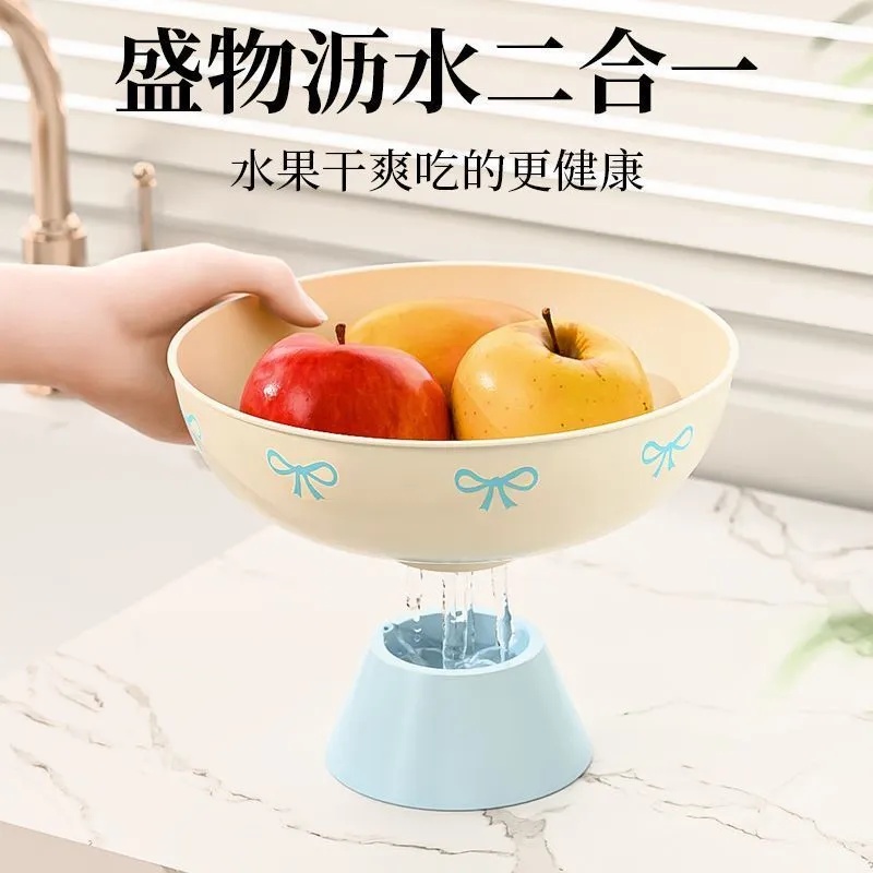 多巴胺加厚元气果盘创意高颜值双层零食盘家用摆放高级专用