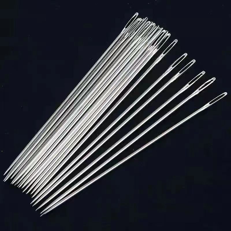 家用手缝针大眼钢针尖头老人绣花长针便携手工缝衣实用工具套装