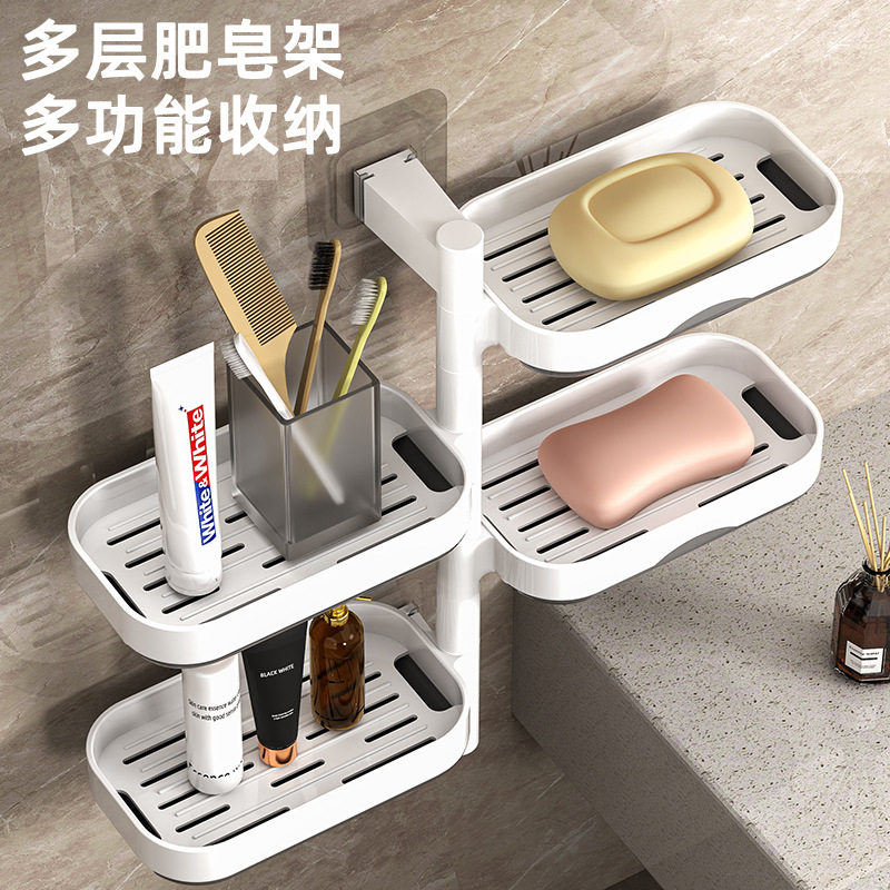 肥皂盒卫生间香皂置物架免打孔壁挂式沥水旋转多层放洗衣皂吸盘架,家装主材,肥皂盒/皂碟,淘宝优惠券,粉丝福利购,淘宝优惠卷
