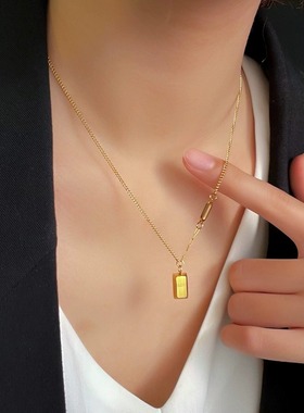 小金砖钛钢不掉色项链