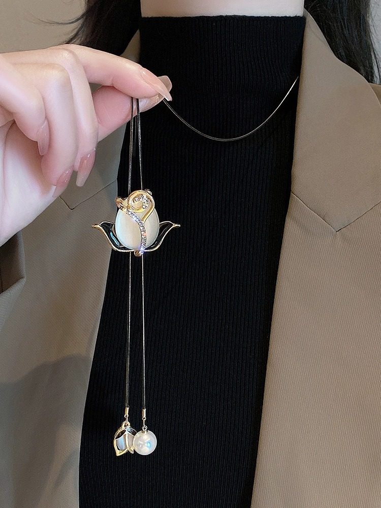 猫眼石郁金香长款毛衣链女高级感轻奢大气毛衣项链秋冬新款款配饰,饰品/流行首饰/时尚饰品新,项链,淘宝优惠券,粉丝福利购,淘宝优惠卷