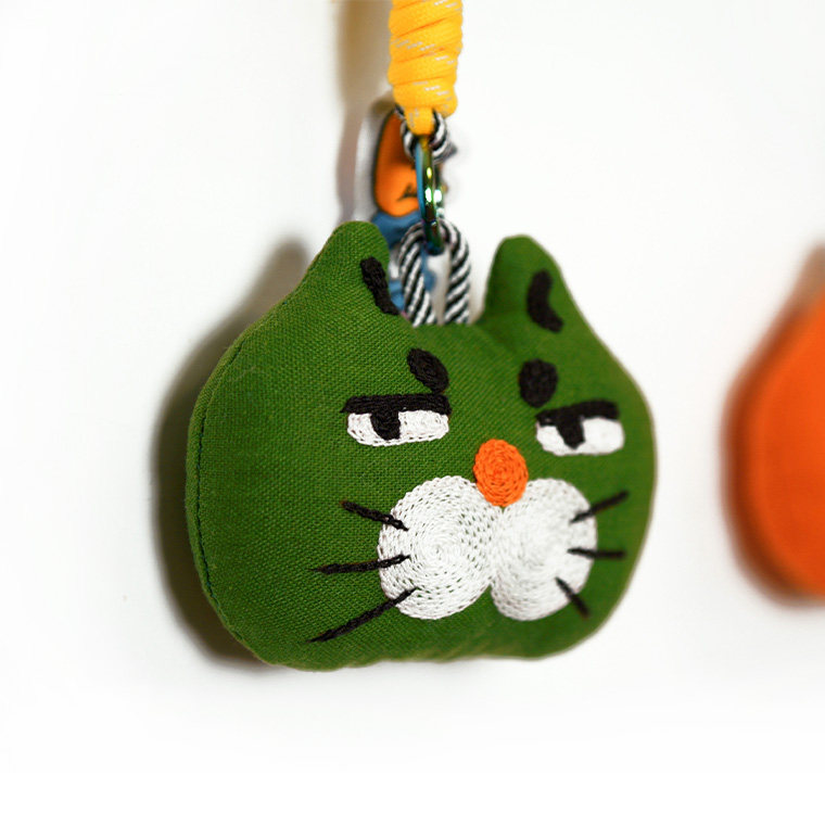 胖物园 手工刺绣布艺猫咪包挂件可爱卡通钥匙扣汽车挂饰礼物