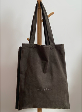 牛货 耐用 厚实 暗黑RO风托特包 男女水洗刺绣单肩手提购物环保袋