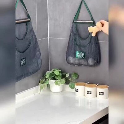 厨房垃圾袋收纳壁挂式收集大容量塑料袋子收纳网兜整理盒大号