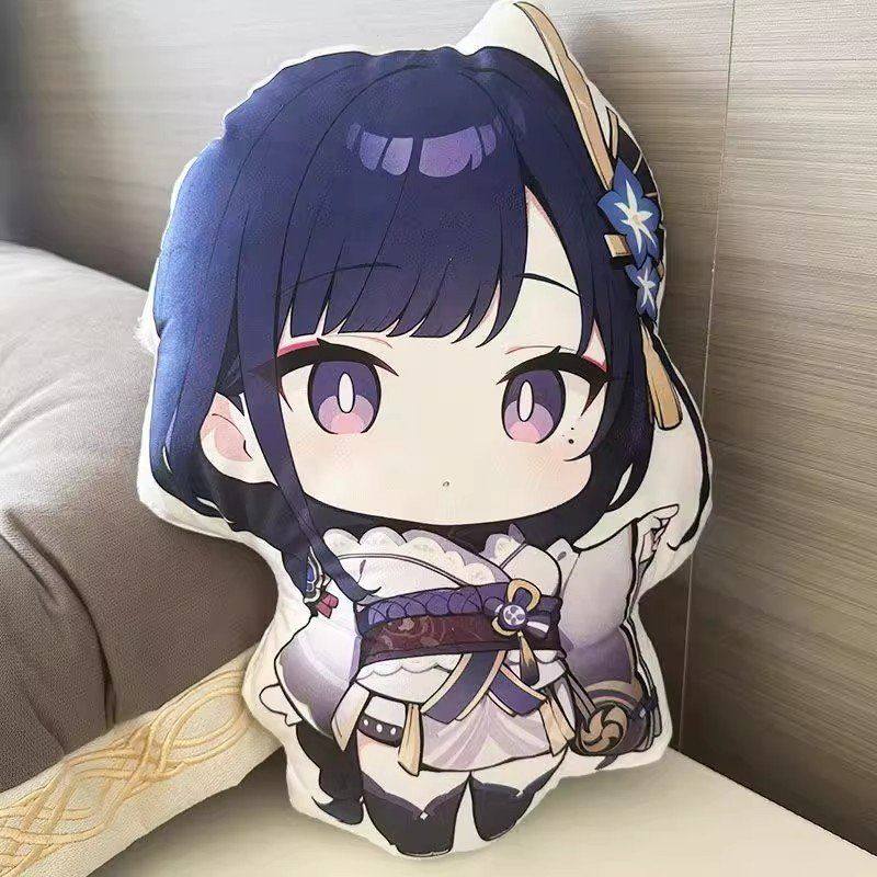 原神游戏雷电将军抱枕甘雨原神动漫周边毛绒玩具抱枕可爱玩偶靠垫