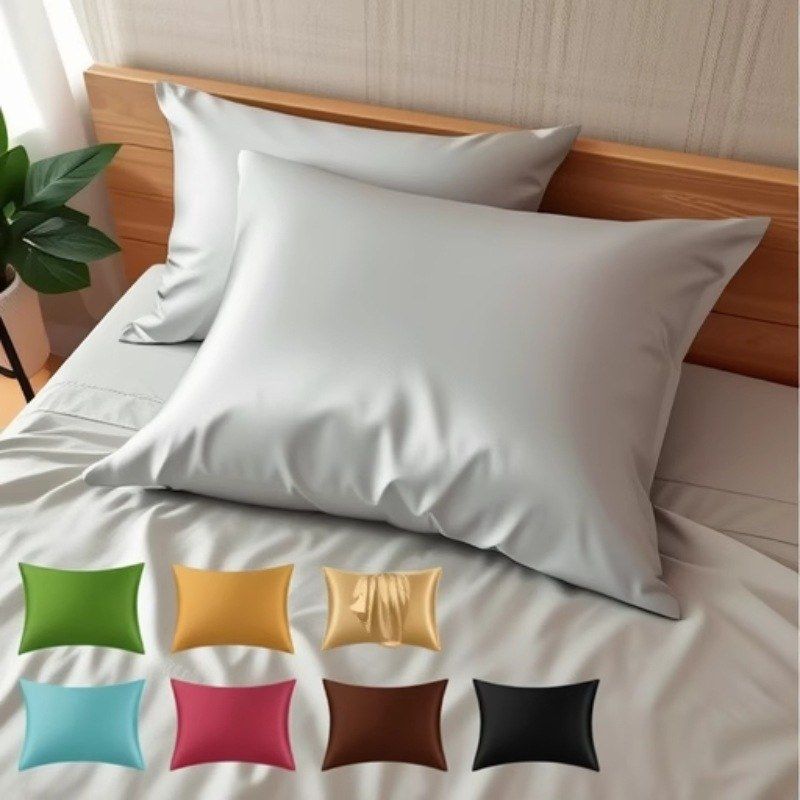 仿真丝色丁枕套丝绸枕套PILLOW CASE外贸出口批发口袋信封式