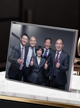 相框摆台加打印照片定制轻奢高级感公司文化墙合照相片水晶摆件