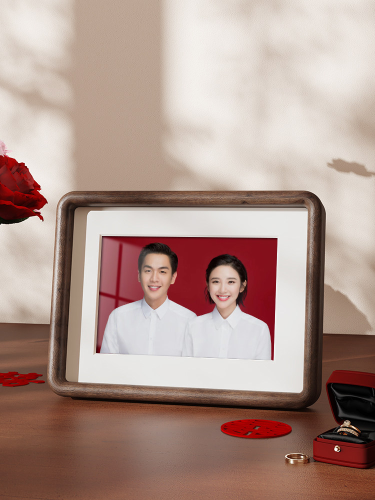 结婚照登记照相框摆台实木洗证件照婚纱照做成高级感摆件6六寸