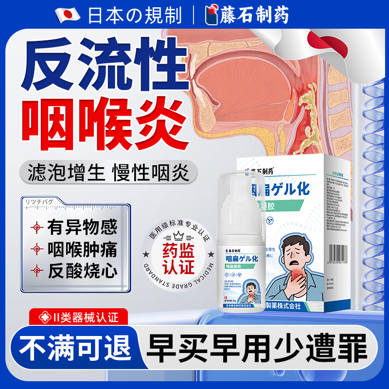 反流性咽喉炎咽后壁淋巴滤泡增生慢性咽炎咳嗽嗓子有痰除喷剂根DS