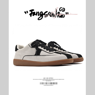 男运动休闲百搭情侣板鞋 复古薄底德训鞋 小众原创2025新款 方三火