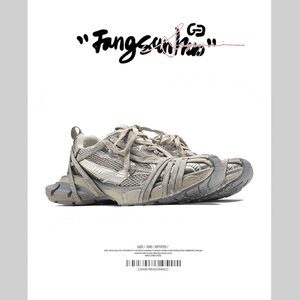 方三火 老爹鞋男小众原创厚底运动增高休闲鞋复古透气网布