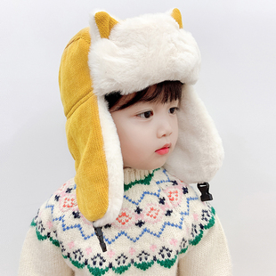 2022男童女童护耳加绒保暖雷锋帽 韩国TENGYESH秋冬季 儿童帽子新款