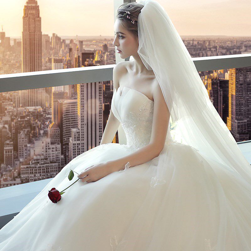 High-end Luxurious Wedding dress new pattern undergarment covering the chest and abdomen Show thin Satin Trailing wedding dress Simplicity Bandage Self cultivation Korean bridein the Women's clothing/Boutique , Wedding/Cheongsam/Formal dress , Wedding  category - from Buy2taobao.com to provide professional Taobao agent buy service