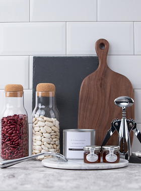 北欧INS风厨房软装饰罐摆件实木