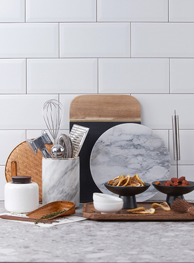 新中式轻奢样板间厨房橱柜托盘