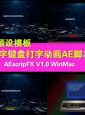 y28- 中文汉化版-数字键盘打字动画AE脚本AEscripFX V1 Win Mac