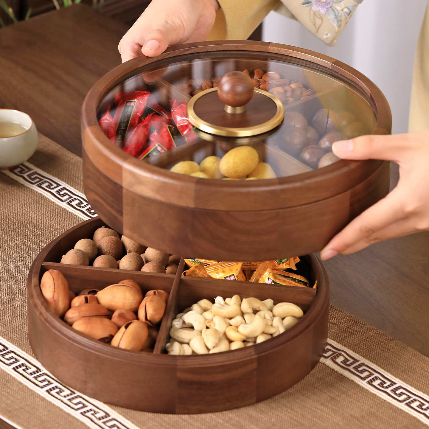 高端天然胡桃木无异味干果盒