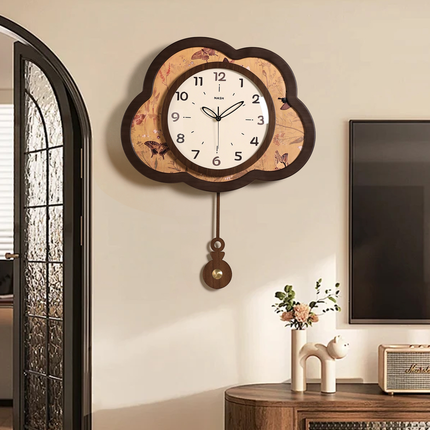 【中式复古风】家用客厅静音挂钟