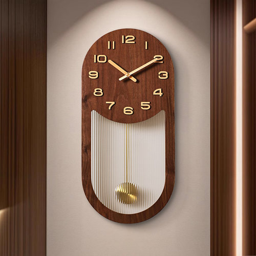 中古风实木挂钟客厅2025新款摆钟