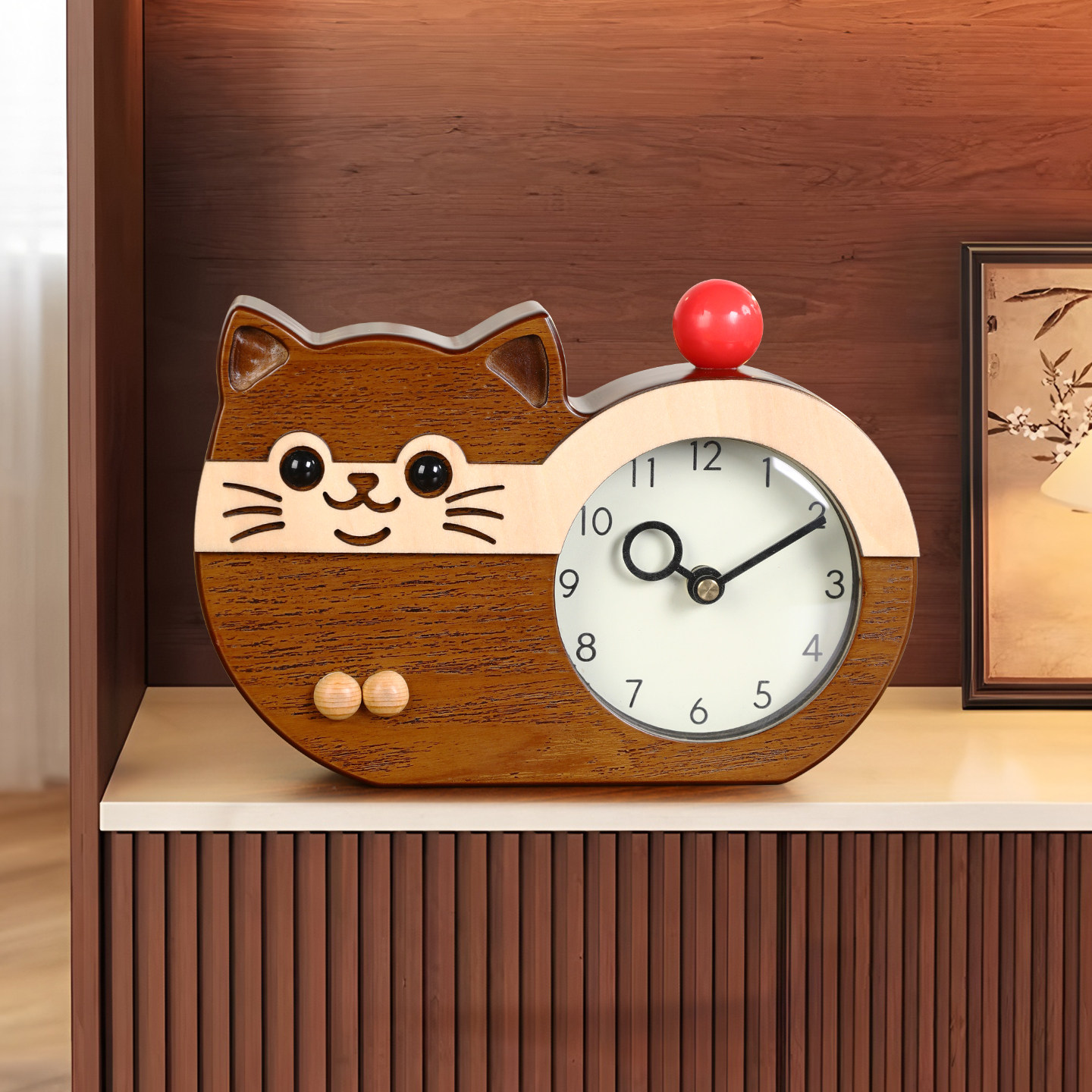 2026新款中古风桌面时钟摆台式钟表座钟客厅玄关电视柜装饰摆件