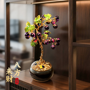 珐琅彩发财树摆件客厅玄关电视柜高级感装饰轻奢高档礼物乔迁之喜