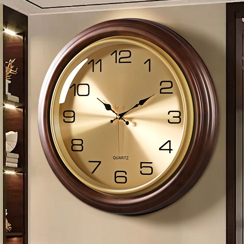 【自动对时】超静音！实木挂钟~