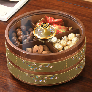 高颜值干果盒轻奢高档分格坚果盘茶几桌面零食托盘收纳盒乔迁之喜