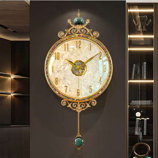 欧式轻奢挂钟客厅2026新款现代简约高端大气餐厅时钟表挂墙高级感