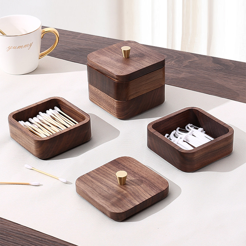 新中式实木收纳盒首饰手镯木质摆放盒客厅桌面玄关多层摆件