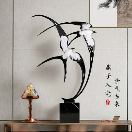新中式燕子摆件客厅玄关轻奢高端大气高级感艺术品高档家居装饰品