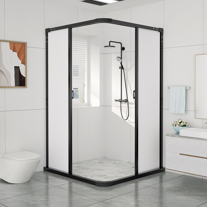 直角弧形浴帘打孔防水隔断干湿