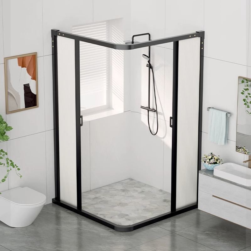 弧形隐形浴帘直角淋浴房