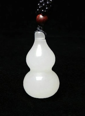 白玉葫芦吊坠 天然金丝玉玉石吊坠男女款挂件玉石项坠玉佩