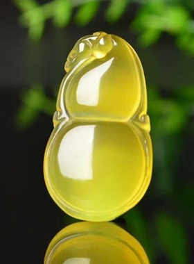 天然黄玉髓福禄吊坠玛瑙葫芦吊坠男女款玉石挂件项链