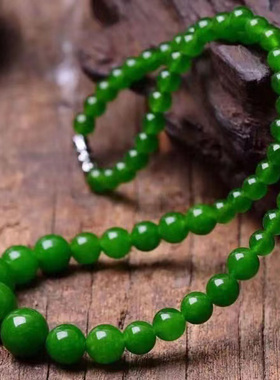 天然绿玉项链塔珠玉链 时尚百搭绿玛瑙项链 送朋友礼物