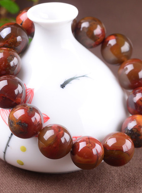 天然战国红玛瑙手链 南红玛瑙手链  精美 民族风